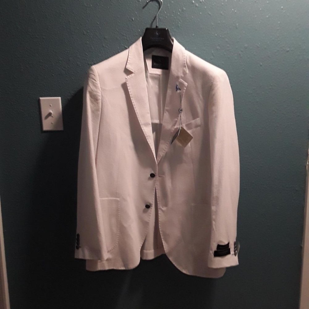 Men's TailorByrd 42R white linen jacket